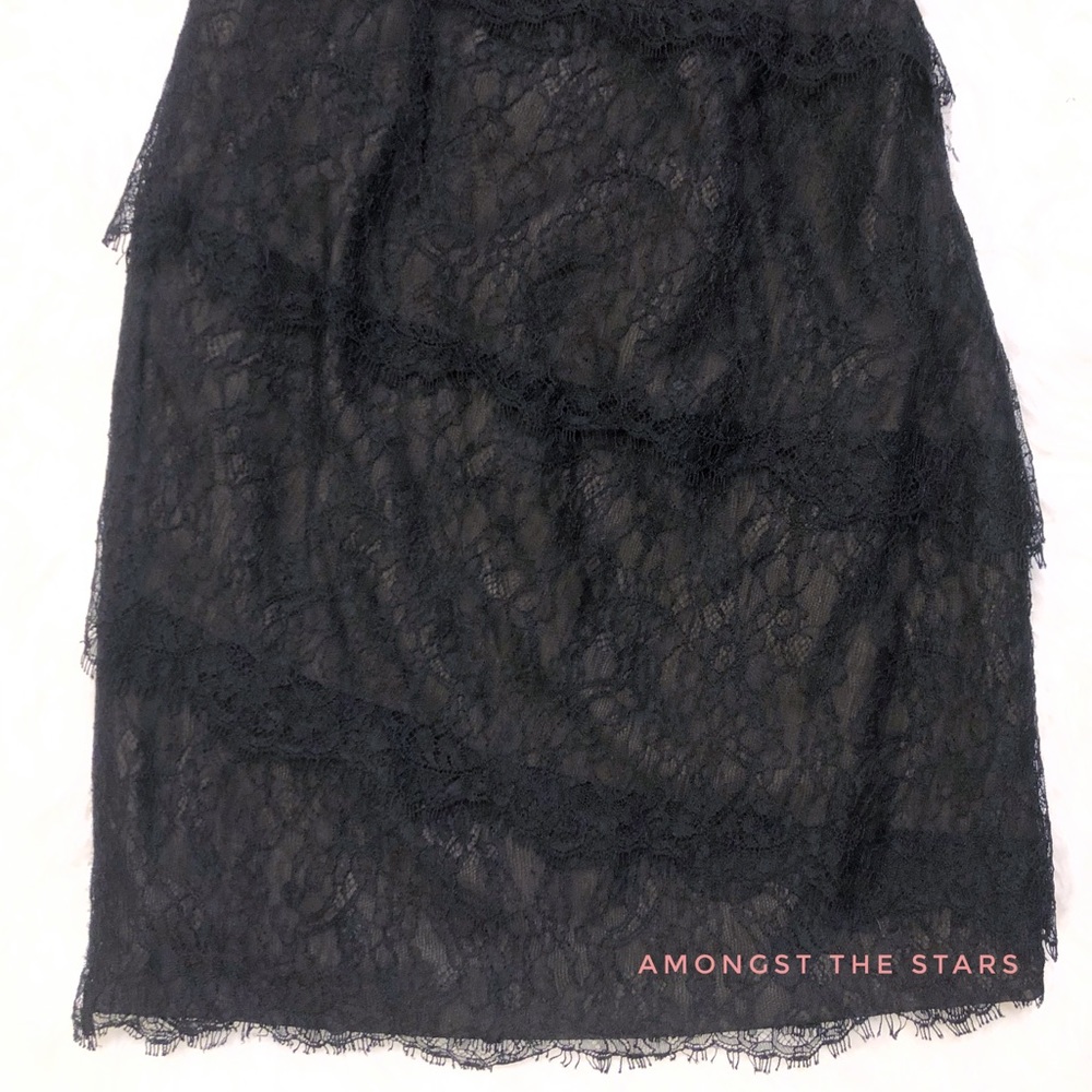 Monique Lhuillier Tiered Lace One Shoulder Dress - Picture 6 of 8
